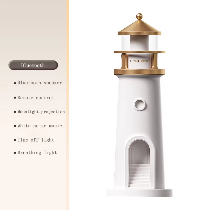 Enchanting Moon Lamp with Lighthouse Projection - Remote Control, Bluetooth Music, Motion Sensor - Perfect Ambient Night Light for Xmas & Birthday Gifts
