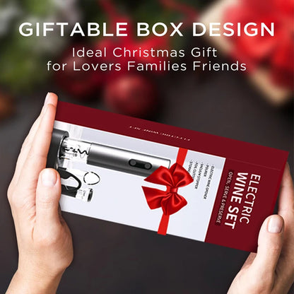 Effortless Enjoyment: Ultimate Electric Wine Opener Set with Automatic Corkscrew & Foil Cutter for Perfect Celebrations