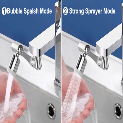 Universal 1080° Rotating Faucet Sprayer Head with 22/24mm Adapter - Kitchen Tap Extender Aerator Bubbler Nozzle