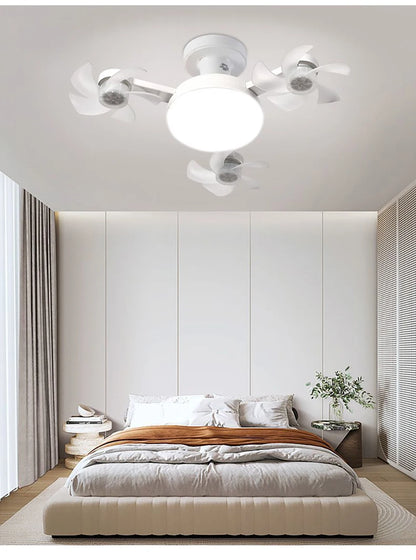Stylish Drone-Style E27 Fan Light with Remote Control - 3-Speed Timer for Bedroom & Dining Room Illumination