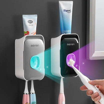 Revolutionize Your Bathroom Routine with Our Automatic Toothpaste Dispenser and Toothbrush Holder - Wall Mounted Convenience!