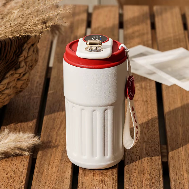 Stay Hydrated in Style: 450ML Stainless Steel Insulated Thermo Water Bottle with LED Temperature Display for Perfect Hot & Cold Beverages on the Go