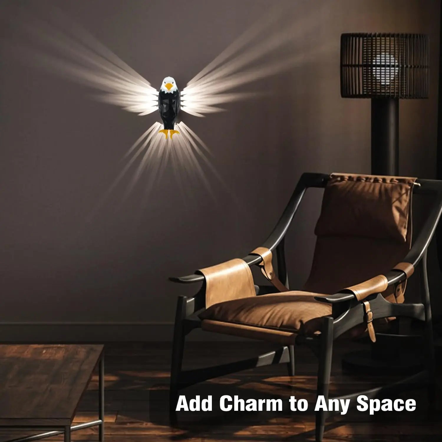 Illuminate Your Space with the Bald Eagle Wall Light - Stylish Battery Operated Eagle Lamp for Bedroom, Living Room, and Hallway