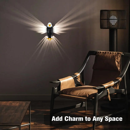 Illuminate Your Space with the Bald Eagle Wall Light - Stylish Battery Operated Eagle Lamp for Bedroom, Living Room, and Hallway