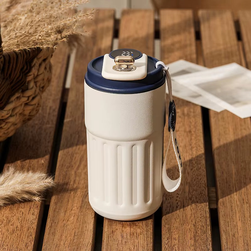 Stay Hydrated in Style: 450ML Stainless Steel Insulated Thermo Water Bottle with LED Temperature Display for Perfect Hot & Cold Beverages on the Go