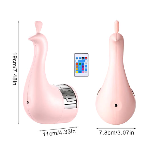 Dimmable LED Peacock Projection Lamp with Remote & Timer - 12 Color Sleep Night Light for Bedroom Decor