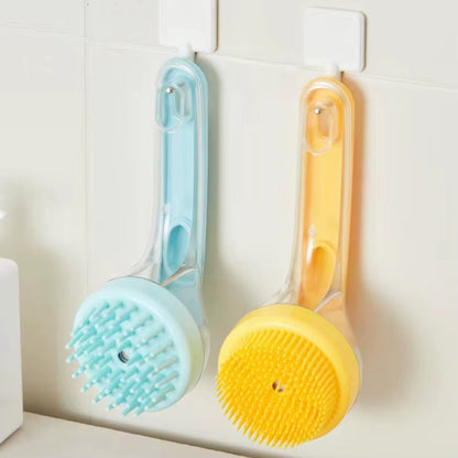 Revolutionary 1Pc Pet Bath Brush with Soft Silicone Bristles and Built-in Shampoo Dispenser for Effortless Grooming and Cleaning