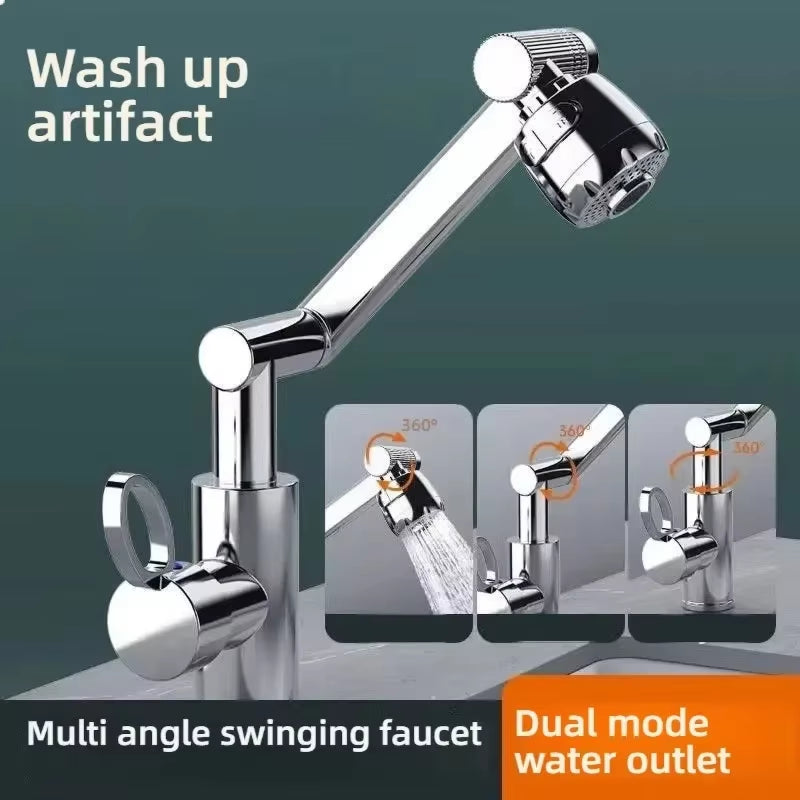 Revolutionary 1080° Swivel Kitchen & Bathroom Faucet - Multifunctional Hot & Cold Water Tap for Effortless Cleaning
