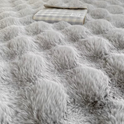 Indulge in Comfort with Our Cozy Winter Rabbit Fleece Fitted Bed Sheet - Plush Elastic Mattress Protector for Ultimate Warmth