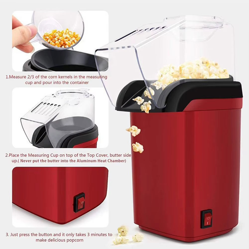 Experience Movie Night Magic with Our High-Speed Mini Electric Popcorn Machine - Perfect for Quick, Guilt-Free Snacking!