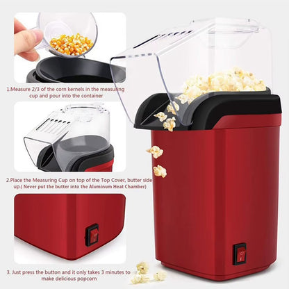 Experience Movie Night Magic with Our High-Speed Mini Electric Popcorn Machine - Perfect for Quick, Guilt-Free Snacking!