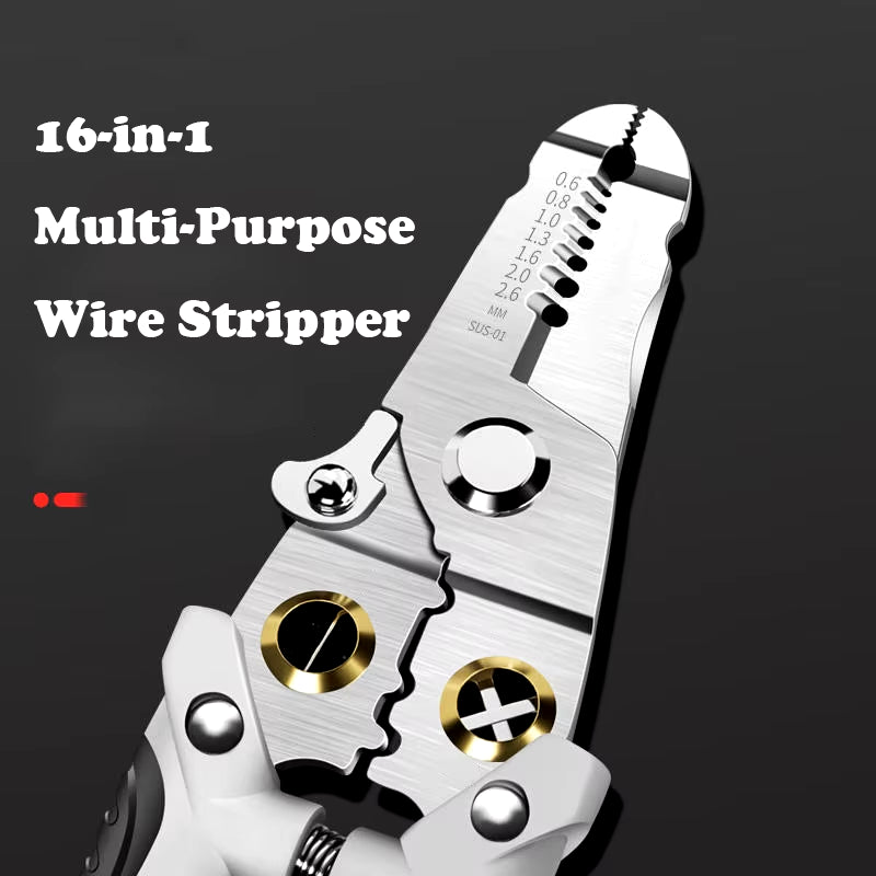 Versatile Multi-Purpose Wire Stripping Tool - Scissors, Crimper & Pliers for Professional Electricians