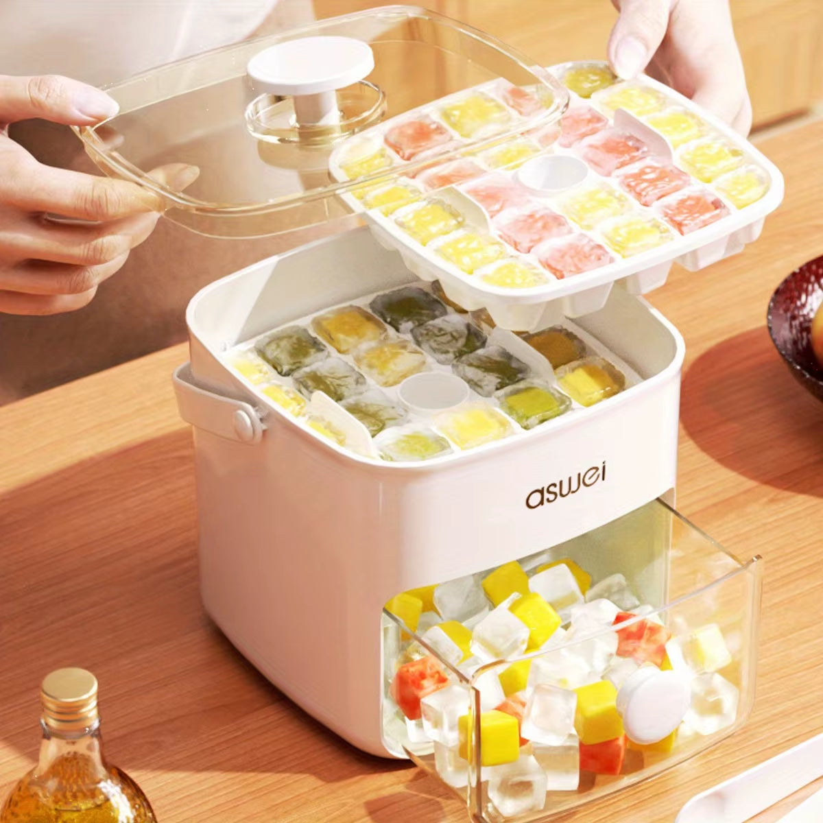 Revolutionize Your Refreshments with the 48-Cube Ice Maker - Effortless Ice Production for Perfectly Chilled Drinks and DIY Frozen Delights!