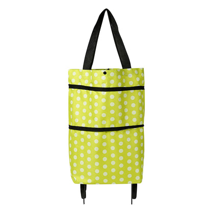 Versatile 2-In-1 Foldable Shopping Cart Bag - Waterproof Wheeled Trolley & Shoulder Bag for Groceries and Markets