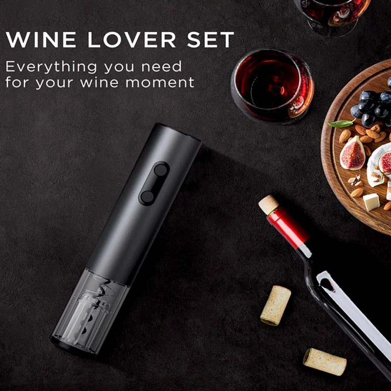 Effortless Enjoyment: Ultimate Electric Wine Opener Set with Automatic Corkscrew & Foil Cutter for Perfect Celebrations