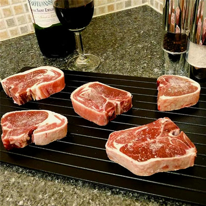 Aluminum Alloy Rapid Defrosting Tray - The Ultimate Quick Thawing Solution for Steak, Fish, Fruits & Meat
