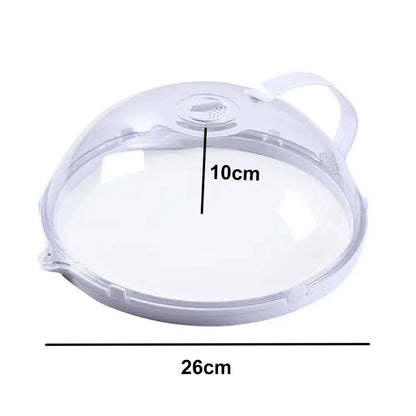 Microwave Splash-Proof Food Cover with Convenient Handle - Clear Heating Plate for Easy Cooking and Clean Meals