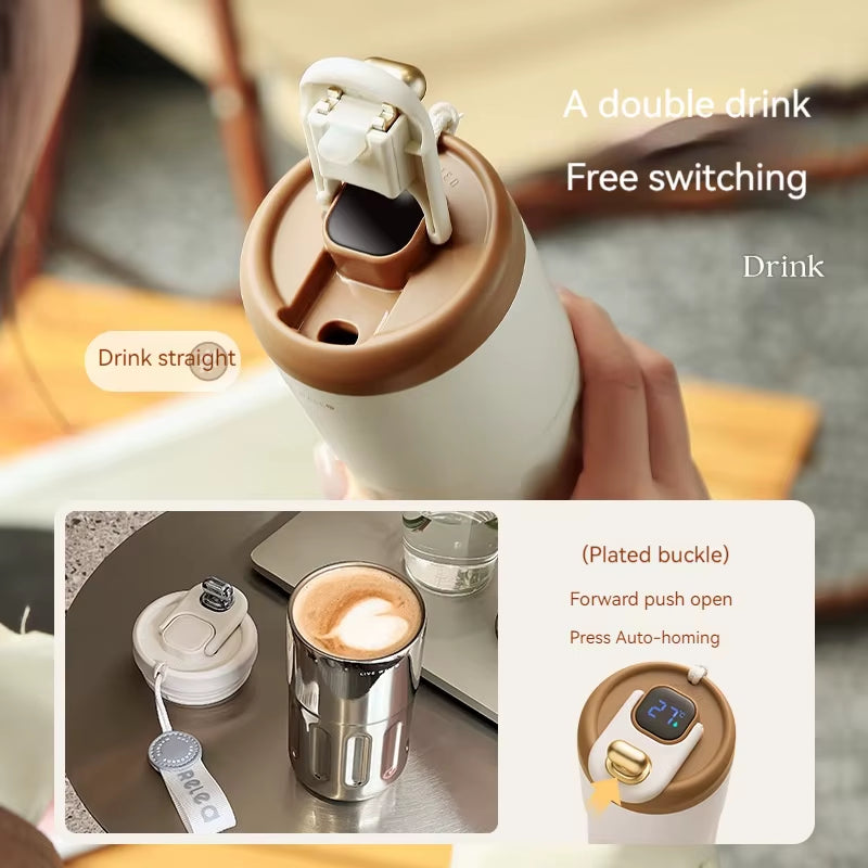 Stay Hydrated in Style: 450ML Stainless Steel Insulated Thermo Water Bottle with LED Temperature Display for Perfect Hot & Cold Beverages on the Go