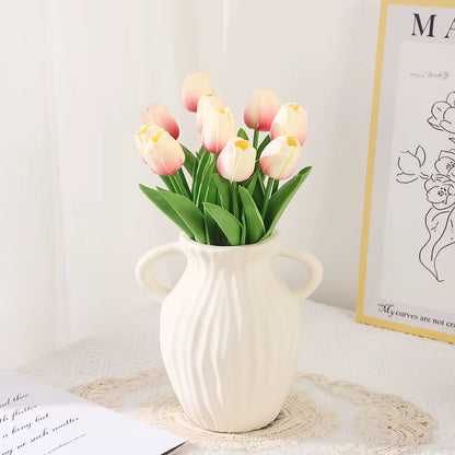 10PCS Realistic Touch Artificial Tulips - Perfect for Home Decor, Weddings, and DIY Bouquets