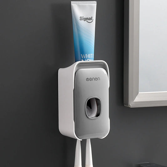 Revolutionize Your Bathroom Routine with Our Automatic Toothpaste Dispenser and Toothbrush Holder - Wall Mounted Convenience!
