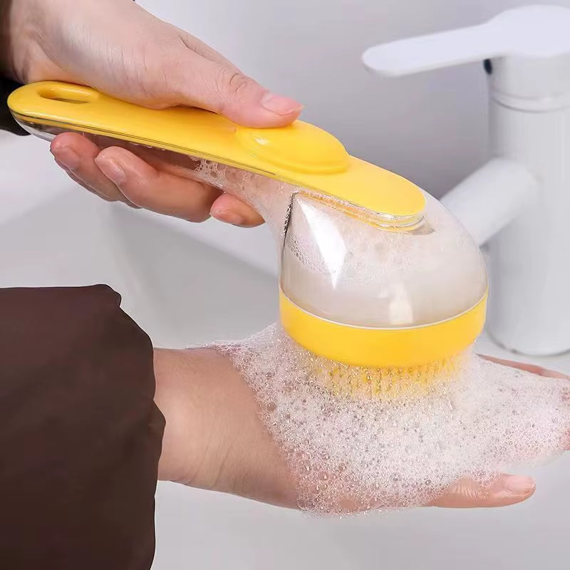 Revolutionary 1Pc Pet Bath Brush with Soft Silicone Bristles and Built-in Shampoo Dispenser for Effortless Grooming and Cleaning