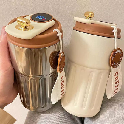 Stay Hydrated in Style: 450ML Stainless Steel Insulated Thermo Water Bottle with LED Temperature Display for Perfect Hot & Cold Beverages on the Go