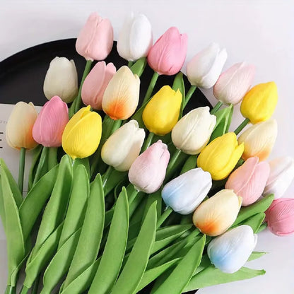 10PCS Realistic Touch Artificial Tulips - Perfect for Home Decor, Weddings, and DIY Bouquets