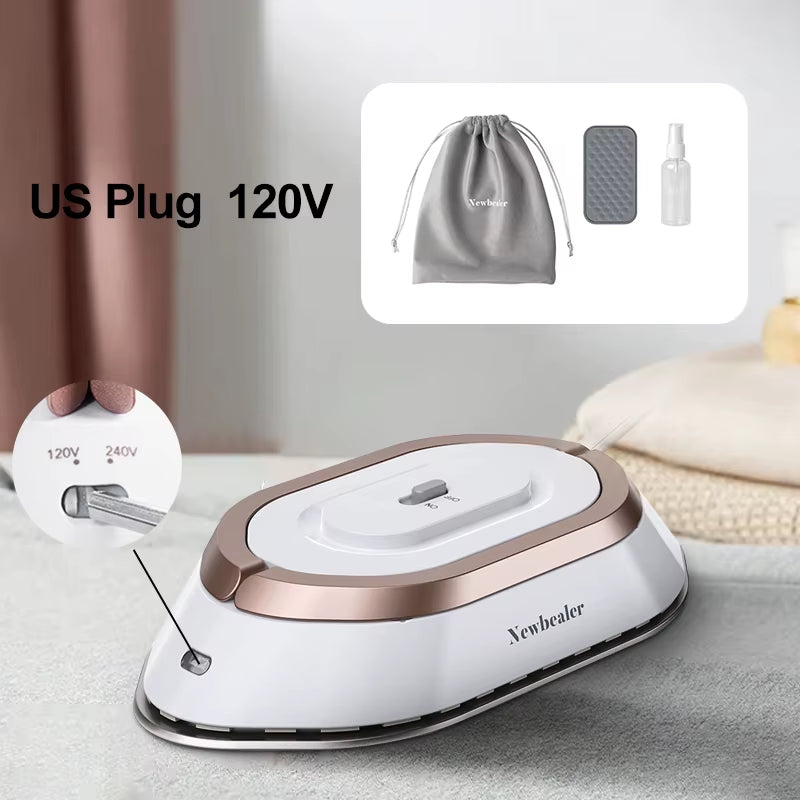Compact & Powerful Mini Handheld Travel Iron - 120V/220V Dual Voltage for Effortless Wrinkle Removal Anywhere
