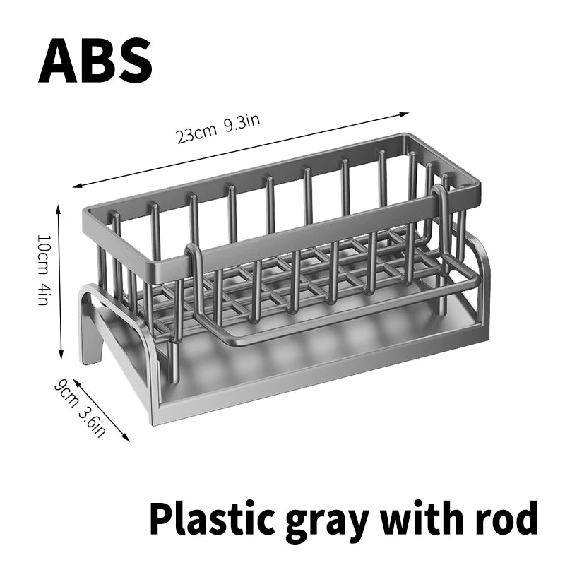 Stainless Steel Kitchen Sink Drain Rack - Versatile Sponge & Dishcloth Storage Solution