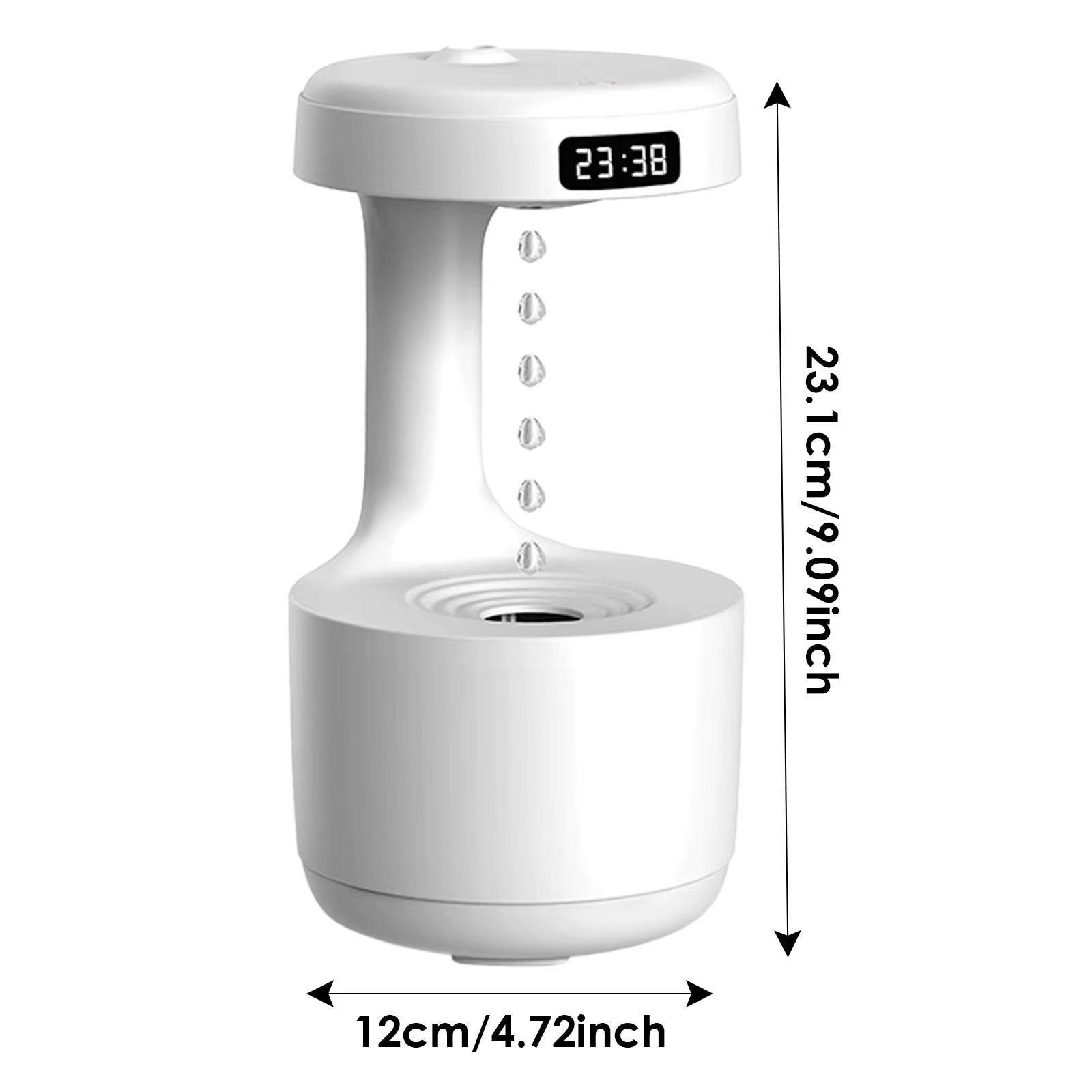 Transform Your Space with the 800ML LED Display Gravity Water Droplets Diffuser & Humidifier - Perfect Cool Fogger for Office and Bedroom
