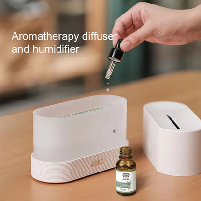 Transform Your Space with the Ultrasonic Aroma Diffuser & Humidifier - LED Flame Lamp & Cool Mist Essential Oil Fogger