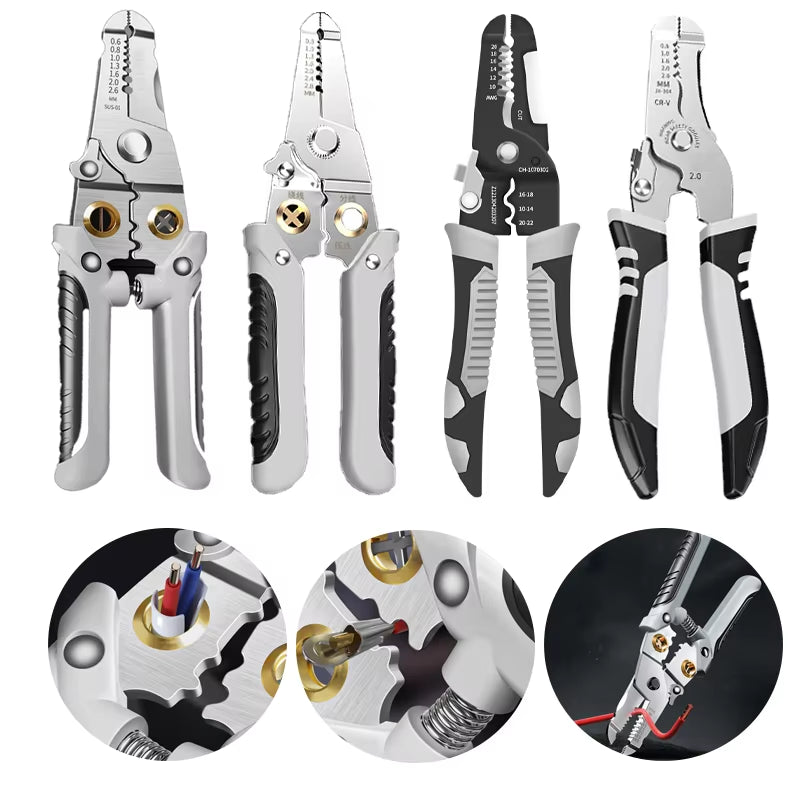 Versatile Multi-Purpose Wire Stripping Tool - Scissors, Crimper & Pliers for Professional Electricians