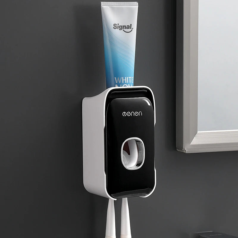 Revolutionize Your Bathroom Routine with Our Automatic Toothpaste Dispenser and Toothbrush Holder - Wall Mounted Convenience!