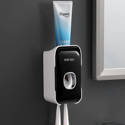Revolutionize Your Bathroom Routine with Our Automatic Toothpaste Dispenser and Toothbrush Holder - Wall Mounted Convenience!