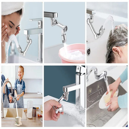 Universal 1080° Rotating Faucet Sprayer Head with 22/24mm Adapter - Kitchen Tap Extender Aerator Bubbler Nozzle