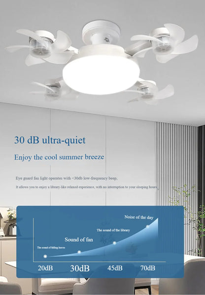 Stylish Drone-Style E27 Fan Light with Remote Control - 3-Speed Timer for Bedroom & Dining Room Illumination