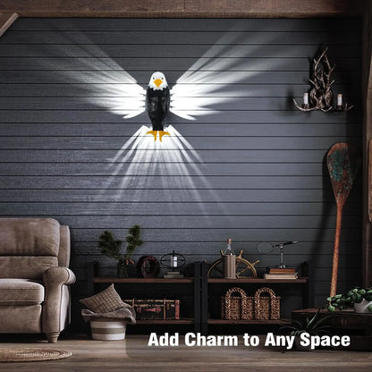 Illuminate Your Space with the Bald Eagle Wall Light - Stylish Battery Operated Eagle Lamp for Bedroom, Living Room, and Hallway