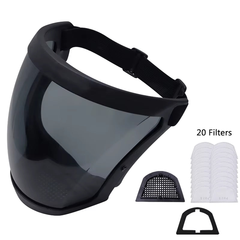 Multifunctional Anti-Fog Safety Glasses & Facial Protection Mask for Welding, Woodworking, and Crop Spray