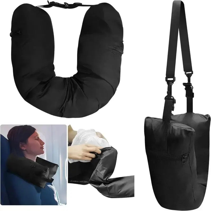 Transform Your Travel Experience with Our Fillable Travel Pillowcase Organizer - The Ultimate Carryable Travel Bag and Neck Pillow!