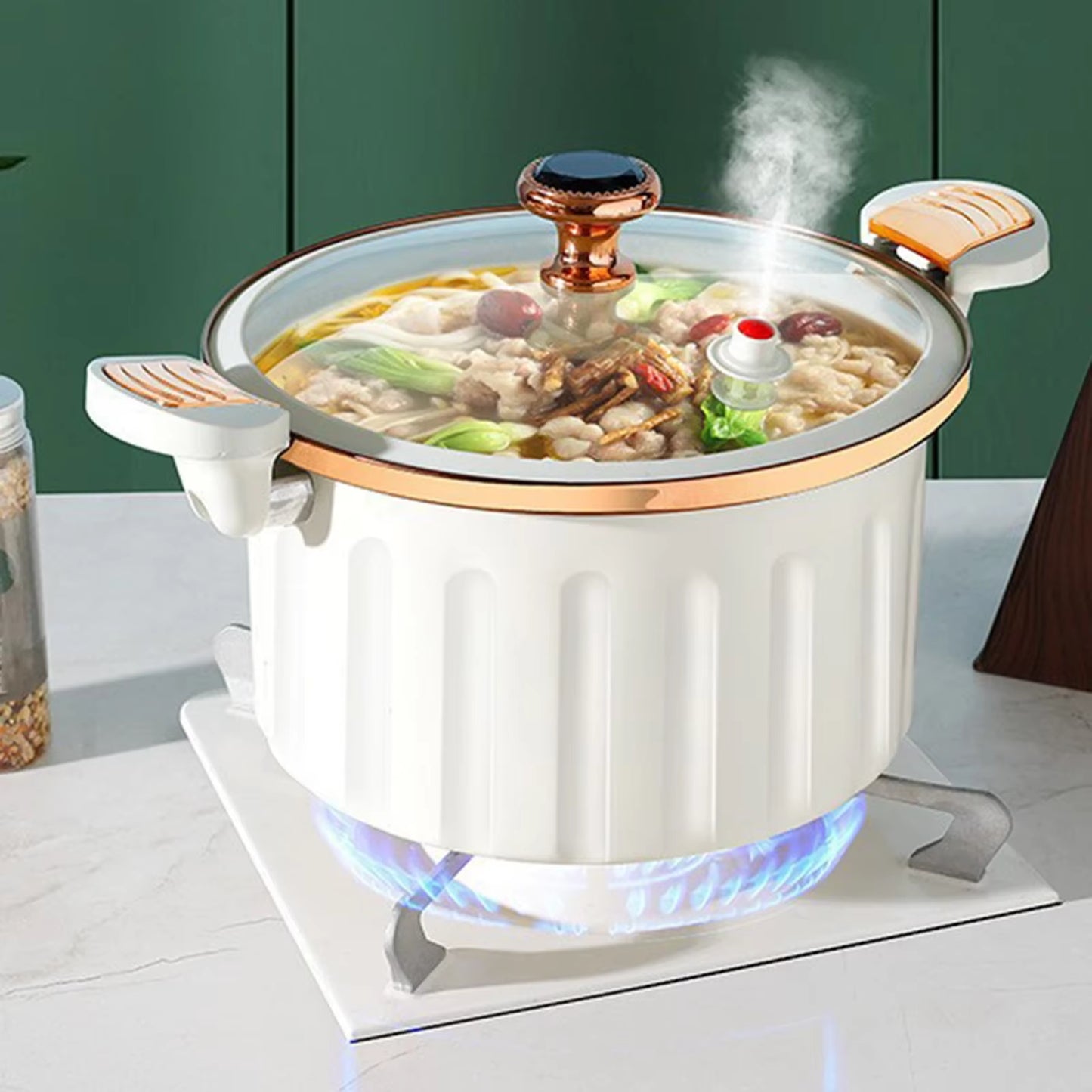 Discover the 8L Korean Enamel Micro Pressure Pot - Your Ultimate Non-Stick Soup & Stew Companion with Innovative Double Ear Design