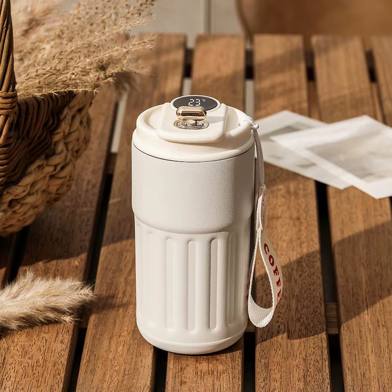 Stay Hydrated in Style: 450ML Stainless Steel Insulated Thermo Water Bottle with LED Temperature Display for Perfect Hot & Cold Beverages on the Go