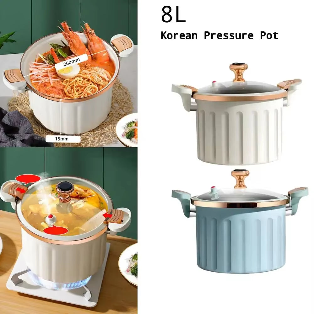 Discover the 8L Korean Enamel Micro Pressure Pot - Your Ultimate Non-Stick Soup & Stew Companion with Innovative Double Ear Design