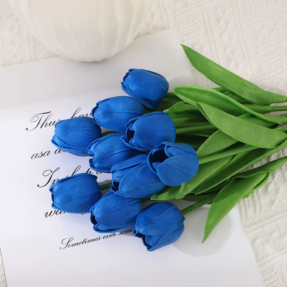 10PCS Realistic Touch Artificial Tulips - Perfect for Home Decor, Weddings, and DIY Bouquets