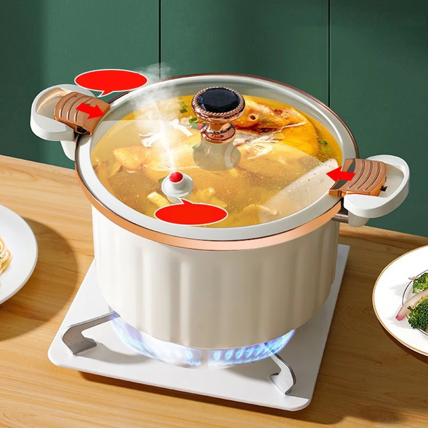 Discover the 8L Korean Enamel Micro Pressure Pot - Your Ultimate Non-Stick Soup & Stew Companion with Innovative Double Ear Design