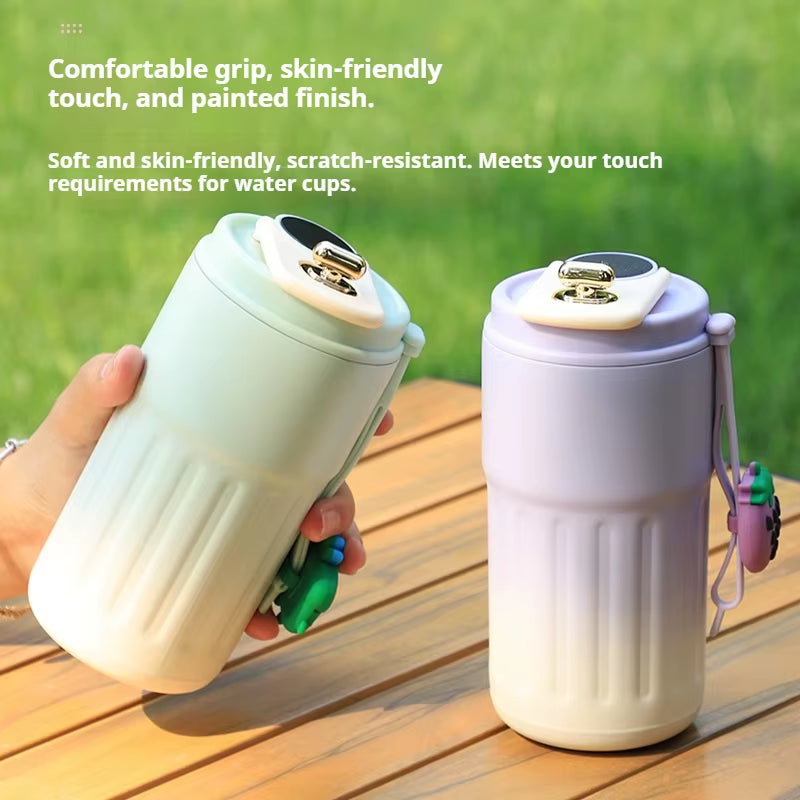 Stay Hydrated in Style: 450ML Stainless Steel Insulated Thermo Water Bottle with LED Temperature Display for Perfect Hot & Cold Beverages on the Go