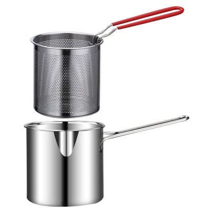 Premium 304 Stainless Steel Deep Frying Pot with Strainer - Perfect for Crispy French Fries and Chicken!