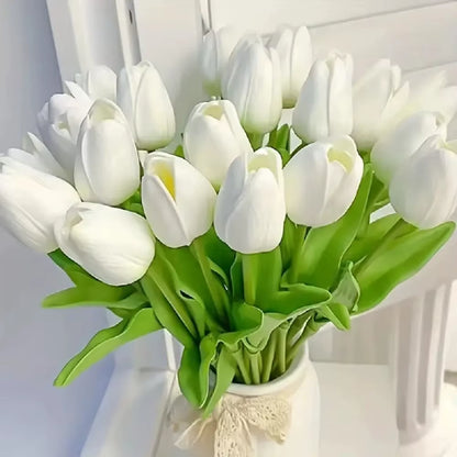 10PCS Realistic Touch Artificial Tulips - Perfect for Home Decor, Weddings, and DIY Bouquets