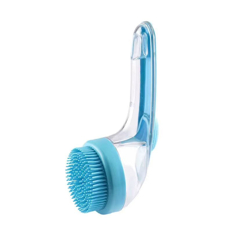 Revolutionary 1Pc Pet Bath Brush with Soft Silicone Bristles and Built-in Shampoo Dispenser for Effortless Grooming and Cleaning