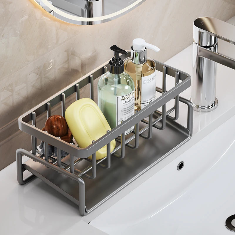 Stainless Steel Kitchen Sink Drain Rack - Versatile Sponge & Dishcloth Storage Solution