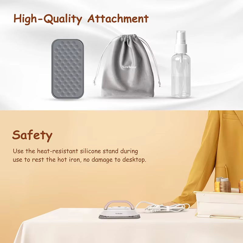 Compact & Powerful Mini Handheld Travel Iron - 120V/220V Dual Voltage for Effortless Wrinkle Removal Anywhere